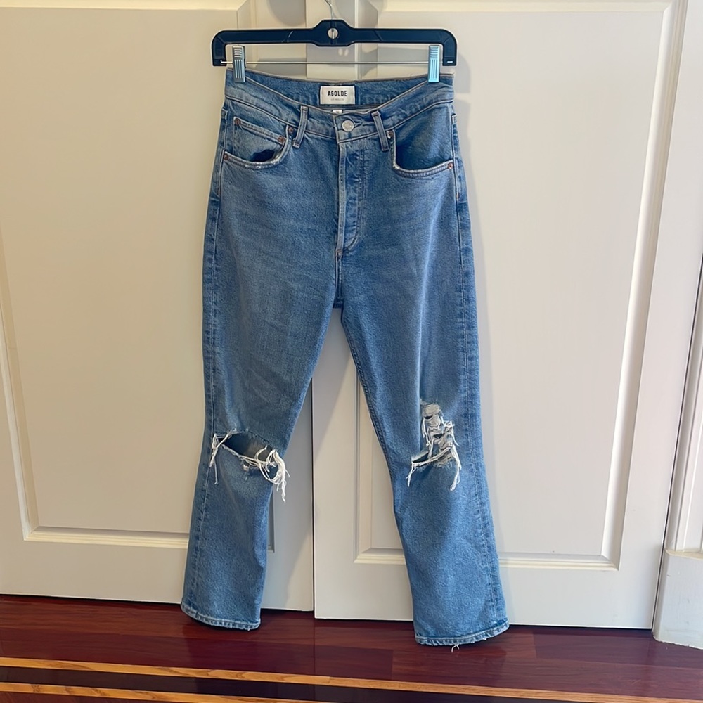 Agolde Riley High Rise Straight Crop Jeans - Picture 5 of 6